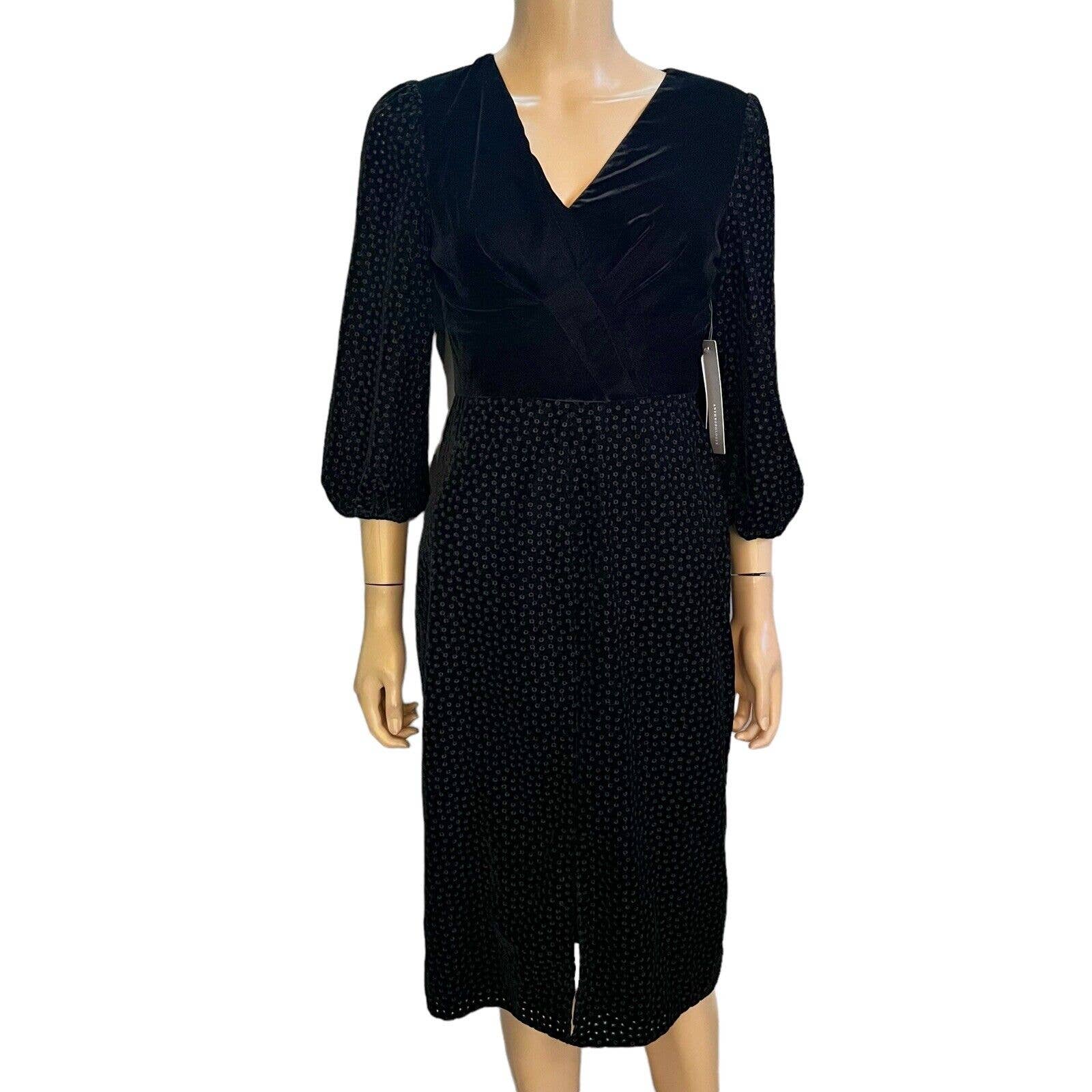 Anthropologie Shoshanna Dree Sheath Dress Eyelet Embroidery Velvet